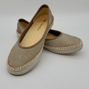 Columbia Vulc NVent Flat slip-on shoes Athletic Flat Canvas Tan Sz 7 Vulc NVent
